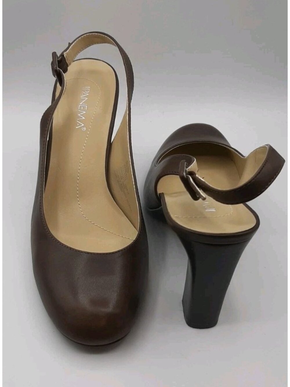 Ipanema Women's Slip On Leather Sling Back Shoes Mayberry Brown US Size 9.5 M